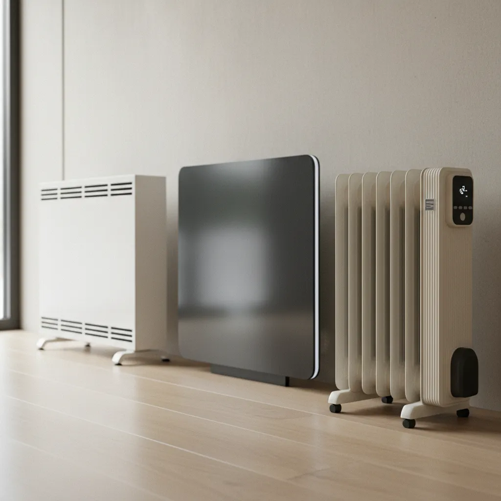 Comparatif visuel des différents types de radiateurs électriques disponibles en 2026
