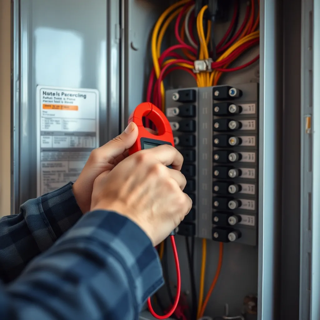 Mesure à la pince ampèremétrique sur le tableau électrique pour identifier un circuit en surconsommation