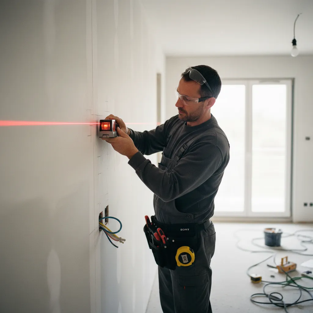 Traçage au laser des emplacements de prises pour un alignement parfait