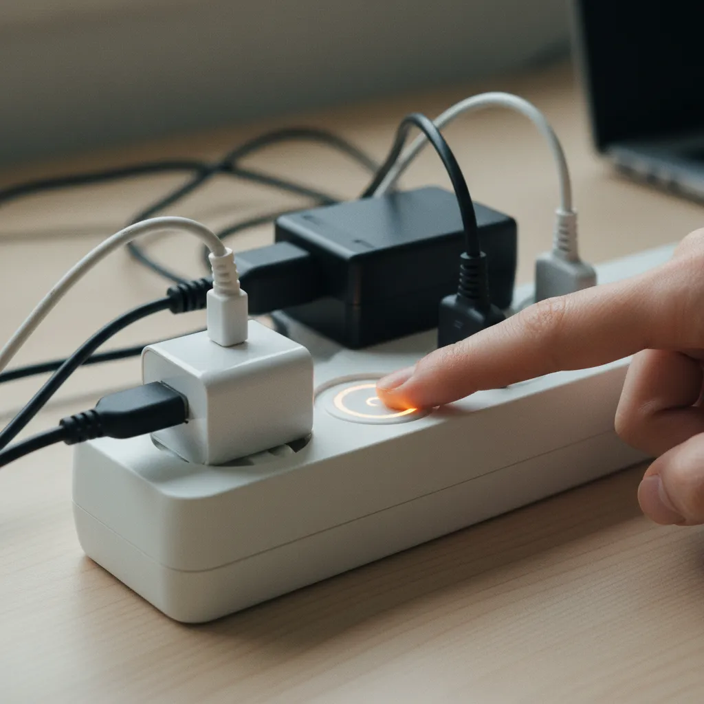 Un simple geste sur l'interrupteur coupe la consommation fantôme de tous les appareils branchés