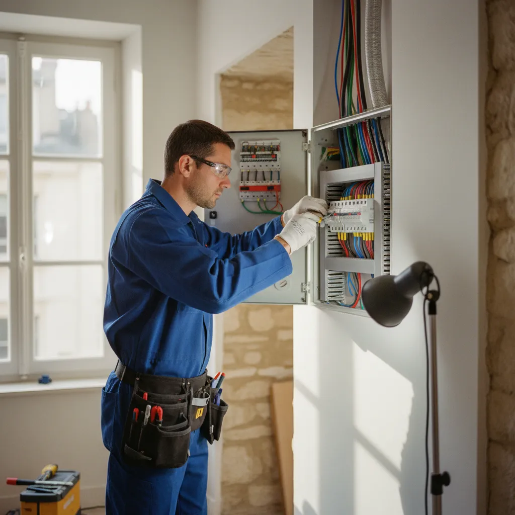 Raccordement des circuits sur un tableau neuf lors d'une rénovation complète