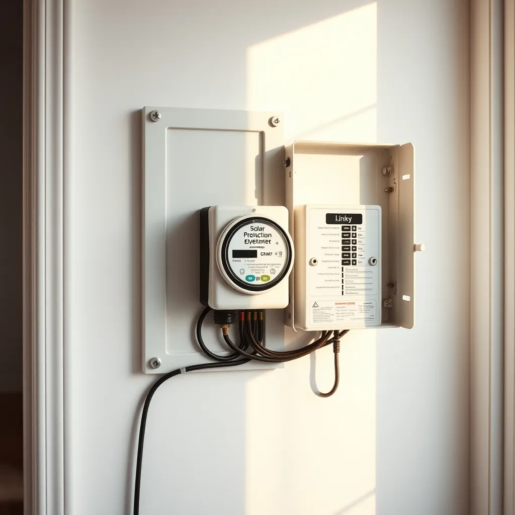 Coffret de protection photovoltaïque et compteur Linky paramétré pour l'injection du surplus