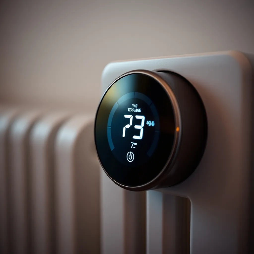 Thermostat digital d'un radiateur connecté avec programmation hebdomadaire