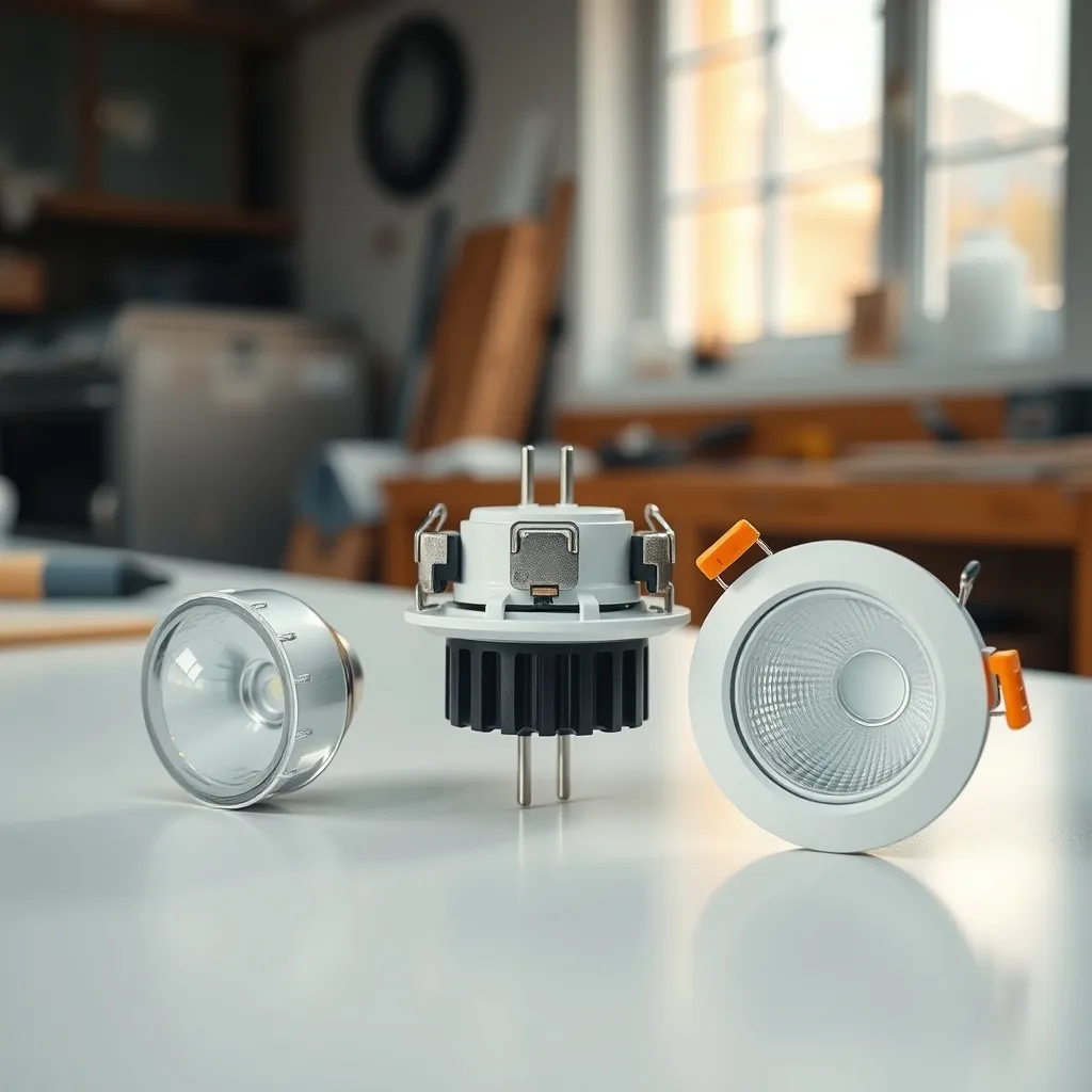 Les trois principaux types de spots encastrables sans clips : GU10, module LED et bloc tout-en-un