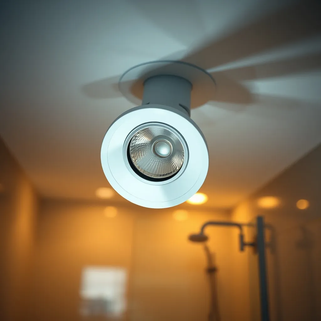 Spot orientable IP44 en salle de bain, incliné pour accéder à l'ampoule GU10
