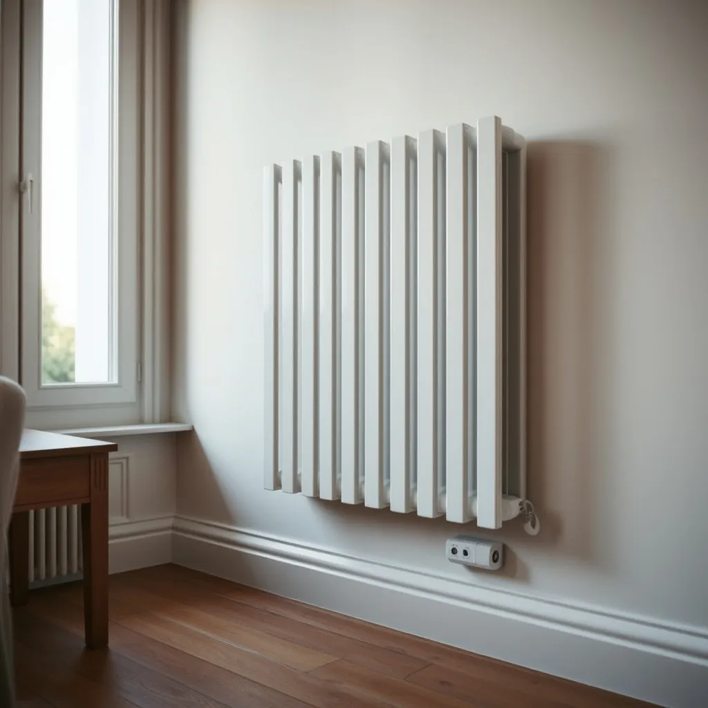 Radiateur à inertie avec fil pilote raccordé, compatible avec le délestage par ordre Éco