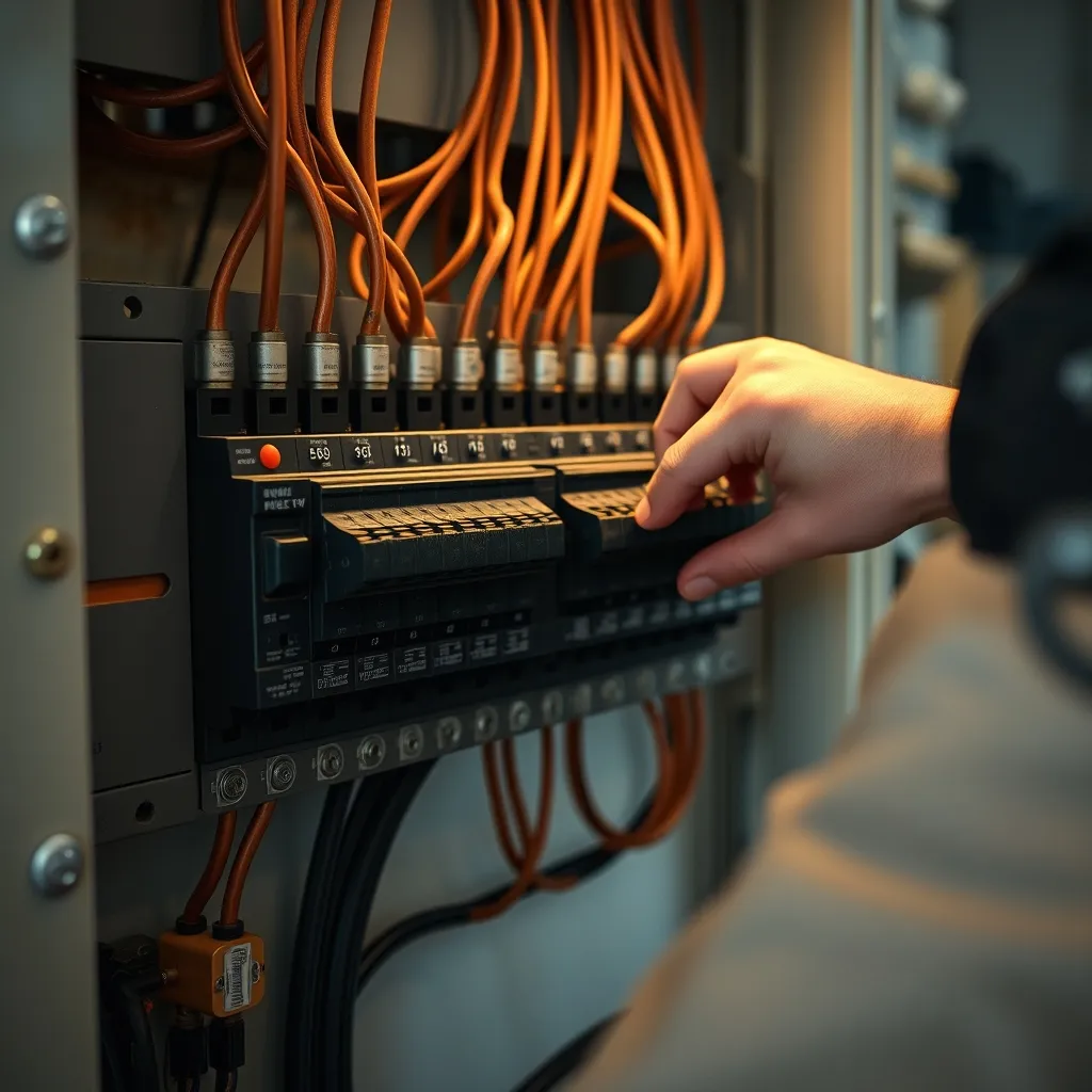 Raccordement du nouveau câble de liaison au tableau électrique après déplacement du compteur