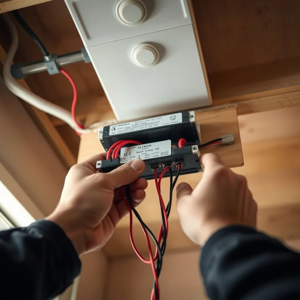 Raccordement d'un driver LED dans un faux plafond avec câbles basse tension