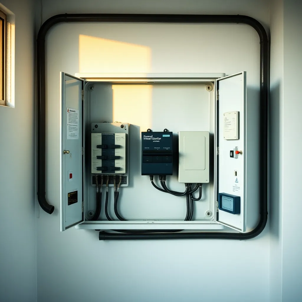 Coffret électrique piscine ouvert avec différentiel 30 mA et transformateur de sécurité