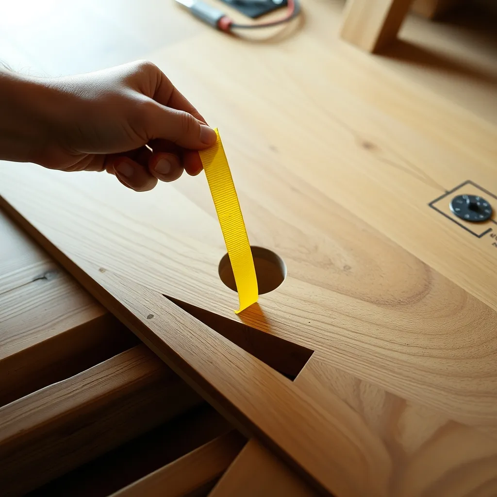 Passage d'une aiguille d'électricien à travers un parquet cloué sur lambourdes