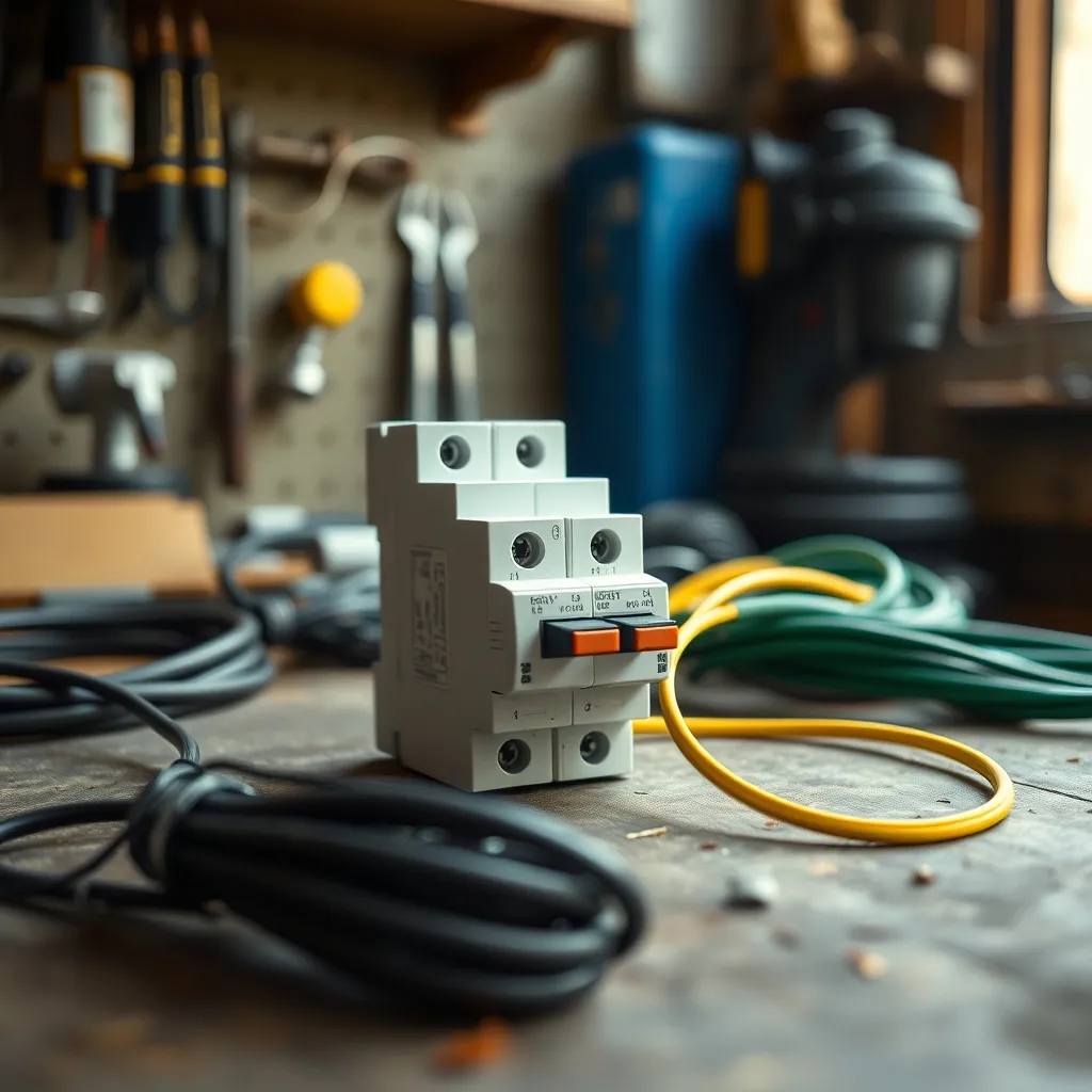 Matériel nécessaire pour le raccordement électrique d'un chauffe-eau : câble 2,5 mm², disjoncteur et contacteur