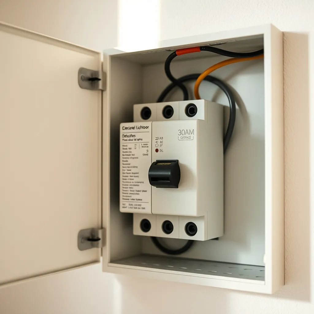 Tableau électrique avec circuit dédié éclairage extérieur protégé par un différentiel 30 mA