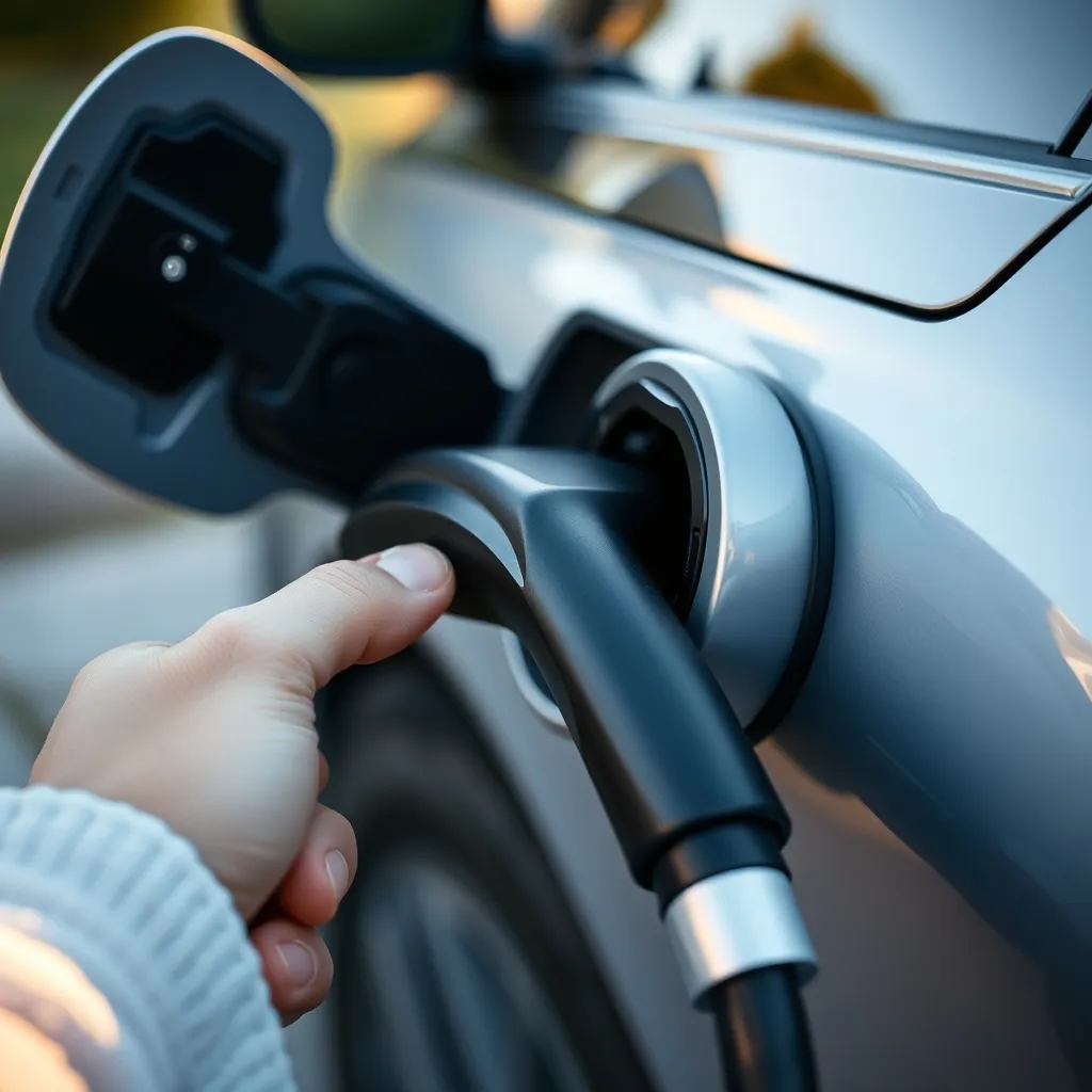 Branchement d'un connecteur CCS Combo 2 sur un véhicule électrique
