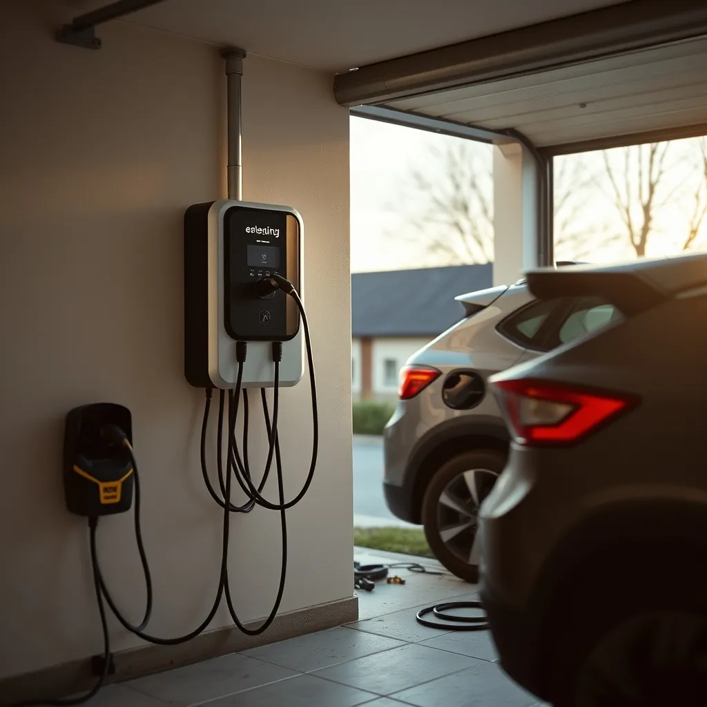 Installation d'une borne de recharge IRVE dans un garage de maison individuelle