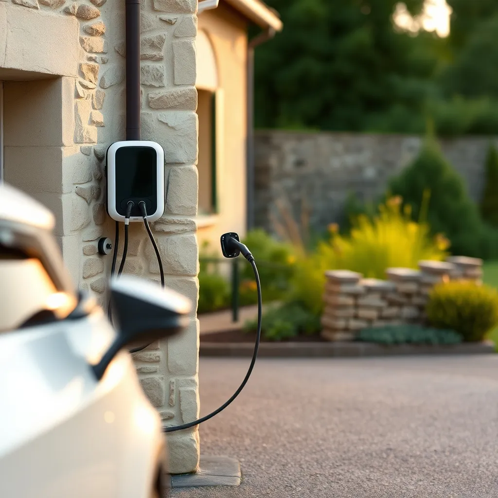 Borne de recharge IRVE installée en façade d'une maison individuelle