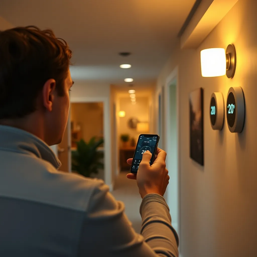Pilotage du chauffage et de l'éclairage depuis l'application smartphone domotique