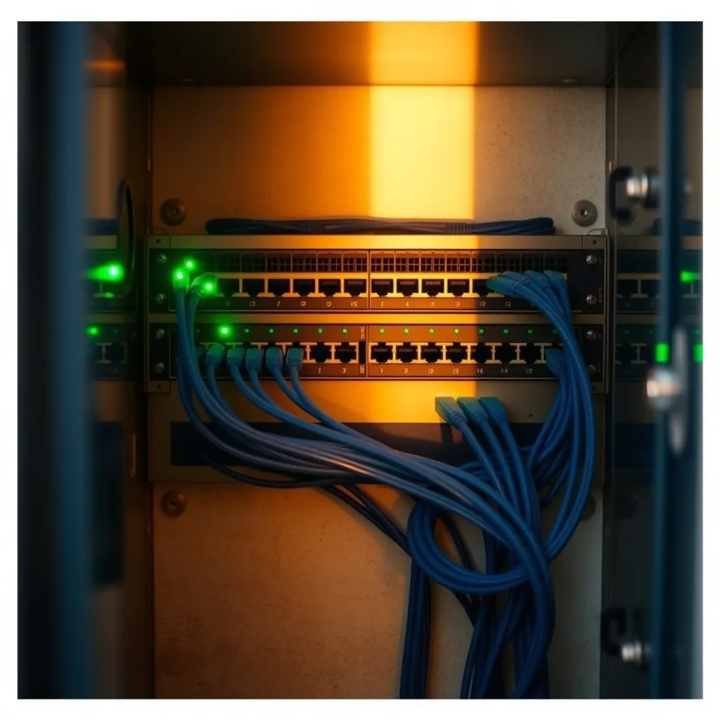 Coffret de communication équipé d'un switch PoE et du panneau de brassage