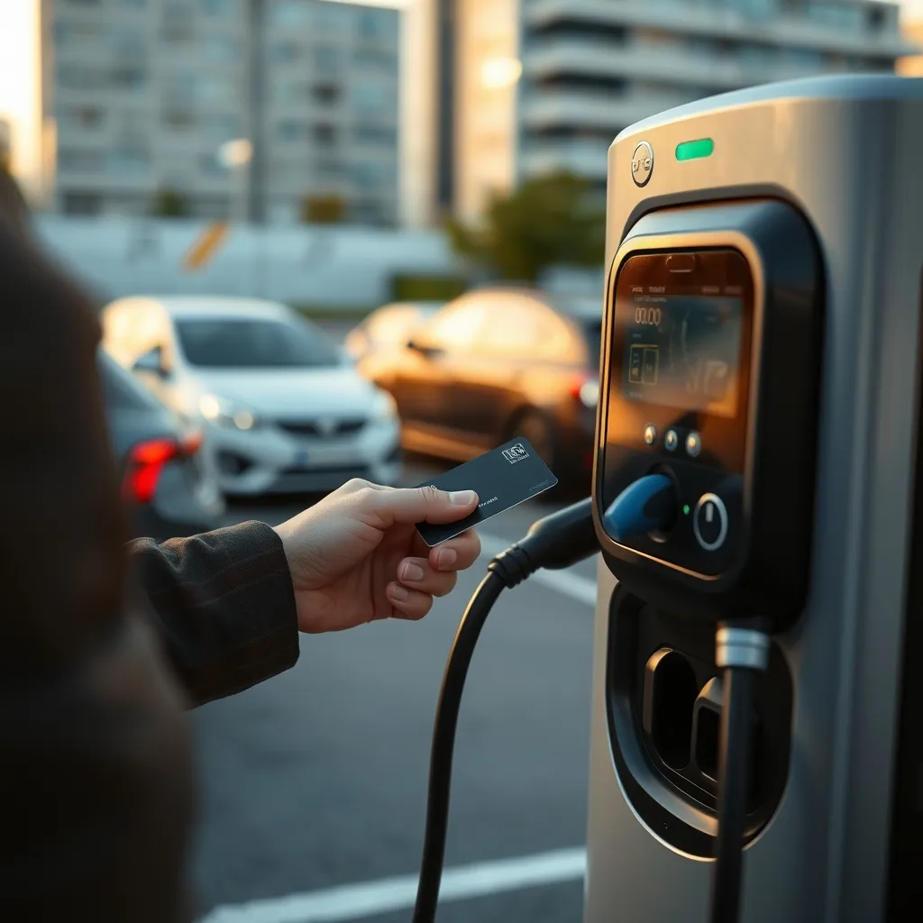 Paiement sans contact sur le terminal d'une borne de recharge TotalEnergies