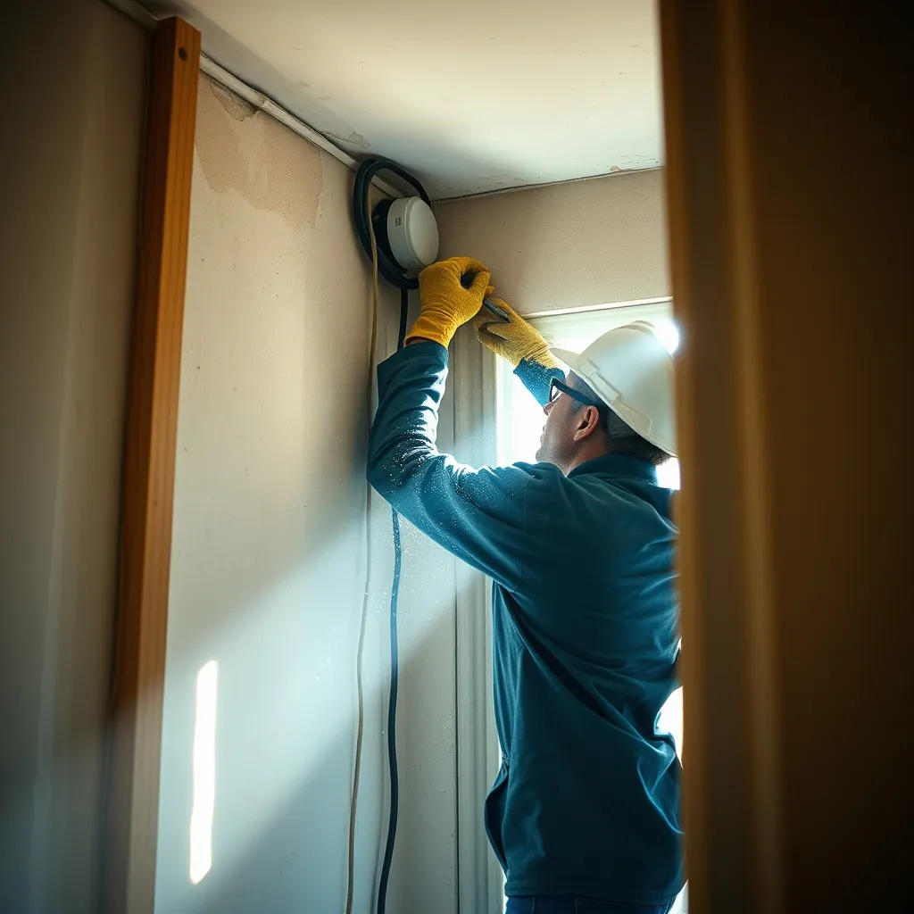 Passage de câbles en saignée lors d'une rénovation électrique complète