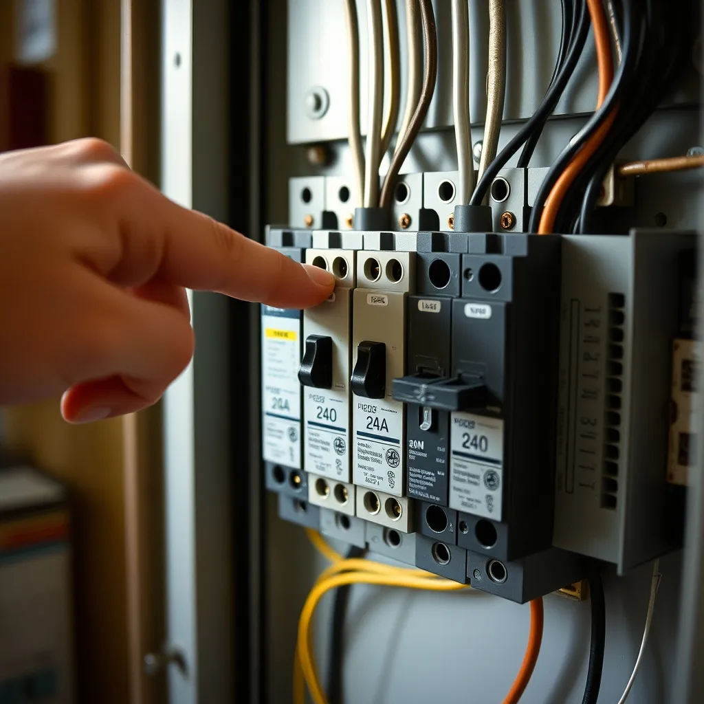 Tableau électrique résidentiel avec disjoncteur 20 A dédié au circuit hotte