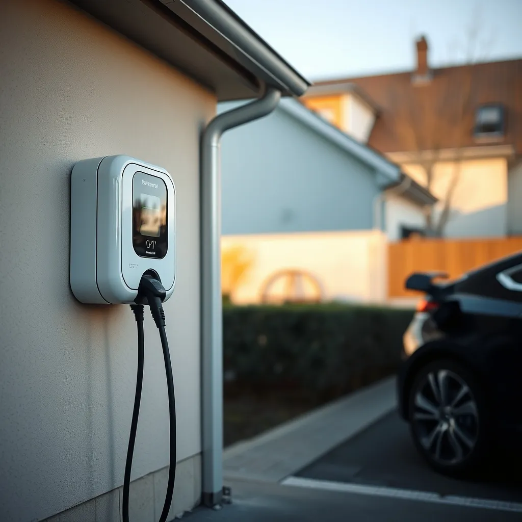Une borne de recharge IRVE installée dans un garage de maison individuelle près de Chalon-sur-Saône
