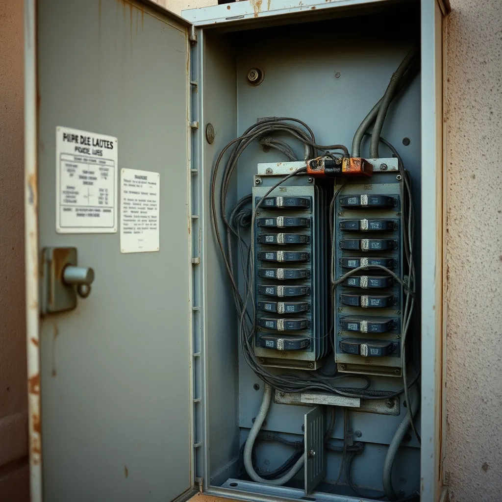 Ancien tableau électrique non conforme avec circuits surchargés à rénover