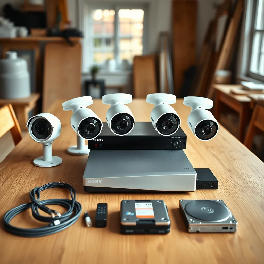 Kit complet de vidéosurveillance PoE avec quatre caméras et enregistreur NVR