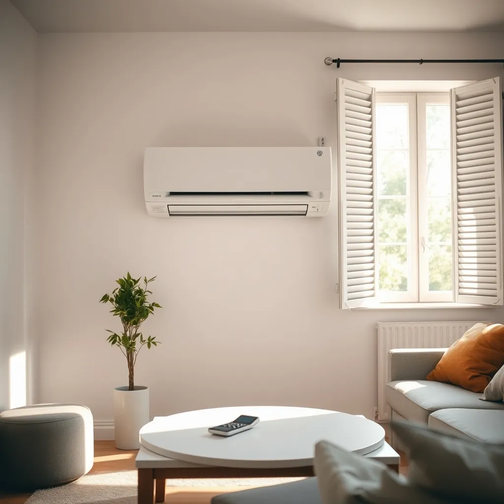 Unité intérieure d'un multisplit dans un séjour de maison individuelle : le système le plus courant pour climatiser 100 m²